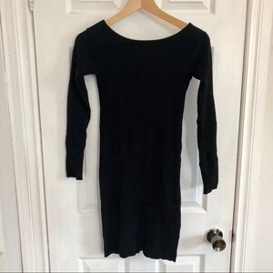 Dynamite Black Ribbed Boatneck Sweater Dress | M​​